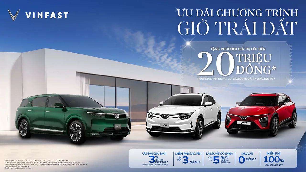 HƯỞNG ỨNG GIỜ TRÁI ĐẤT – NHẬN NGAY VOUCHER LÊN ĐẾN 20 TRIỆU ĐỒNG